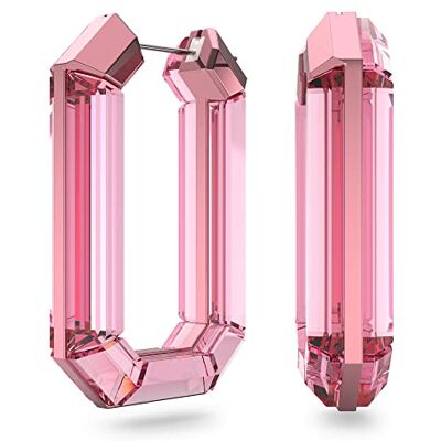 Swarovski Octagon Hoop Örhängen, helskuren rosa kristall med en subtil aluminiumfäste, från Lucent-kollektionen Swarovski Octagon Hoop Örhängen, helskuren rosa kristall med en subtil aluminiumfäste, från Lucent-kollektionen