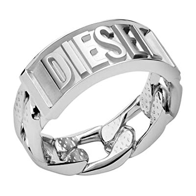 Diesel Ring För Män Ring, L: 18mm Till 21mm, H: 9mm Silver Stainless Steel Ring, DX1347040 Diesel Ring För Män Ring, L: 18mm Till 21mm, H: 9mm Silver Stainless Steel Ring, DX1347040