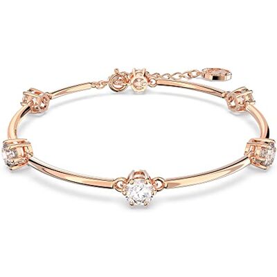 Swarovski Constella armbandsarmband, klara rundskurna kristaller i en rosé-guld pläterad miljö från Constella Collection, storlek M Swarovski Constella armbandsarmband, klara rundskurna kristaller i en rosé-guld pläterad miljö från Constella Collection, storlek M