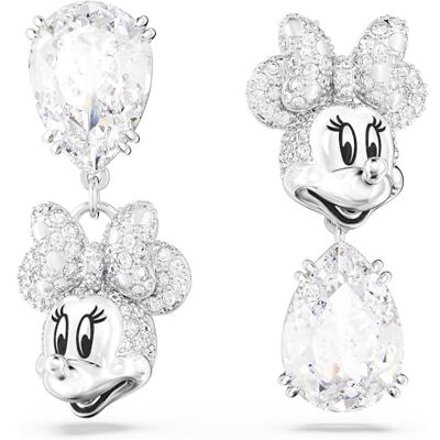 Swarovski Disney Mimmi Pigg droppörhängen, asymmetrisk design, vit, rodiumpläterade, En storlek, Kristaller, rodiumpläterade, Kristaller Swarovski Disney Mimmi Pigg droppörhängen, asymmetrisk design, vit, rodiumpläterade, En storlek, Kristaller, rodiumpläterade, Kristaller