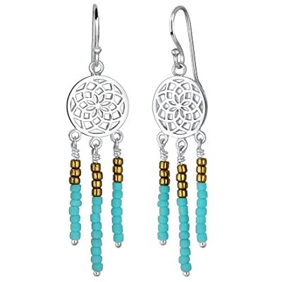 Elli kvinnor dinglande prydnad boho festival 925 sterling silver örhängen, Sterlingsilver, Ohne Elli kvinnor dinglande prydnad boho festival 925 sterling silver örhängen, Sterlingsilver, Ohne
