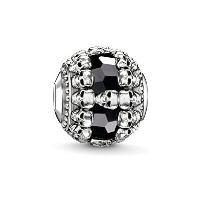 THOMAS SABO Unisex pärlor dödskalle karma pärlor 925 sterlingsilver K0241-698-11, En Storlek, Sterlingsilver, Onyx THOMAS SABO Unisex pärlor dödskalle karma pärlor 925 sterlingsilver K0241-698-11, En Storlek, Sterlingsilver, Onyx