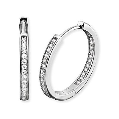 Engelsrufer Lisa Creole für Damen 925er-Sterlingsilber Weiße Zirkonia Größe 24 mm Engelsrufer Lisa Creole für Damen 925er-Sterlingsilber Weiße Zirkonia Größe 24 mm