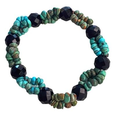 Pandecor Comarco Sa Stretch armband i turkos och obsidian, Taglia Unica, Sten, Stabiliserad turkos Pandecor Comarco Sa Stretch armband i turkos och obsidian, Taglia Unica, Sten, Stabiliserad turkos