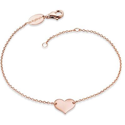 Engelsrufer Damen Armband aus rosévergoldetem Sterling Silber und schlichtem Herz Anhänger roségold Karabinerverschluss in zwei Längen verstellbar nickelfrei Engelsrufer Damen Armband aus rosévergoldetem Sterling Silber und schlichtem Herz Anhänger roségold Karabinerverschluss in zwei Längen verstellbar nickelfrei