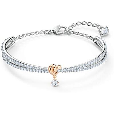 Swarovski Lifelong Heart armring, hjärta, vit, blandad metallfinish Swarovski Lifelong Heart armring, hjärta, vit, blandad metallfinish