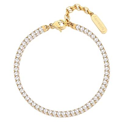 Brosway vergoldete Armband DESIDERI für Damen aus Edelstahl mit Zirkonia in der Farbe Silber mit Karabinerverschluss, Länge: 180 mm, BEI081 Brosway vergoldete Armband DESIDERI für Damen aus Edelstahl mit Zirkonia in der Farbe Silber mit Karabinerverschluss, Länge: 180 mm, BEI081