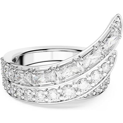 Swarovski Hyperbola cocktailring, kolneutral zirkonia, blandade snitt, dubbla band, vit, rodiumpläterad, Kristaller, rodiumpläterad, zirkon, Kristaller Swarovski Hyperbola cocktailring, kolneutral zirkonia, blandade snitt, dubbla band, vit, rodiumpläterad, Kristaller, rodiumpläterad, zirkon, Kristaller