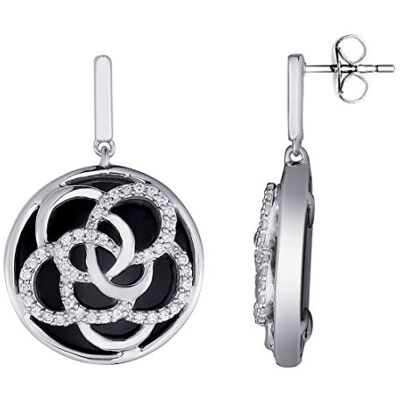 CERANITY dam – 1-42/0035-N-örhängen hängande silver 925/1000 6,18 g keramik zirkon svart/vit CERANITY dam – 1-42/0035-N-örhängen hängande silver 925/1000 6,18 g keramik zirkon svart/vit
