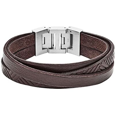 Fossil Armband För Män Läder, Inre Längd 175mm X 190mm Silver Rostfritt Stål Armband, JF02999040, Umberbrun Fossil Armband För Män Läder, Inre Längd 175mm X 190mm Silver Rostfritt Stål Armband, JF02999040, Umberbrun
