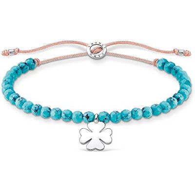 THOMAS SABO bracelet perles turquoise avec trèfle argent sterling 925 A1983-905-17-L20V THOMAS SABO bracelet perles turquoise avec trèfle argent sterling 925 A1983-905-17-L20V