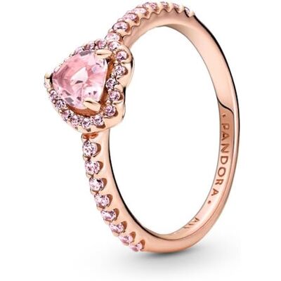 PANDORA Timeless hjärta 14k roséguldpläterad ring med orkidérosa kristall och snygg sagorosa kubisk zirkonia, 60 PANDORA Timeless hjärta 14k roséguldpläterad ring med orkidérosa kristall och snygg sagorosa kubisk zirkonia, 60