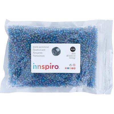 INNSPIRO Blå aurora boreale rund glasskiva för barn 3,8 mm, 500 gr, väska, armband, halsband, perfekt för pyssel, barnsmycken, fröpärlor INNSPIRO Blå aurora boreale rund glasskiva för barn 3,8 mm, 500 gr, väska, armband, halsband, perfekt för pyssel, barnsmycken, fröpärlor