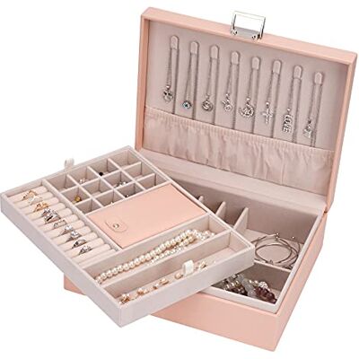 ATAIMEISEN smyckeskrin resa smyckeskrin förvaring organisering fodral örhänge ring halsband låda stor resa smyckesfodral/rosa ATAIMEISEN smyckeskrin resa smyckeskrin förvaring organisering fodral örhänge ring halsband låda stor resa smyckesfodral/rosa