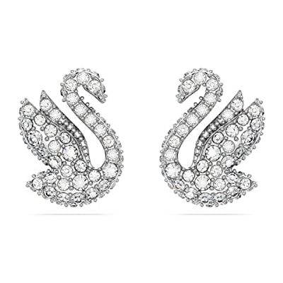 Swarovski Iconic Swan stud örhängen, Swan, White, Rhodium pläterade Swarovski Iconic Swan stud örhängen, Swan, White, Rhodium pläterade