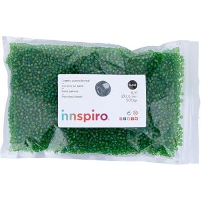 INNSPIRO Aurora boreale grön rund glasskiva 3,8 mm, 500 gr, väska för gör-det-själv halsband armband och halsband, perfekt för gör-det-själv barnsmycken, fröpärlor INNSPIRO Aurora boreale grön rund glasskiva 3,8 mm, 500 gr, väska för gör-det-själv halsband armband och halsband, perfekt för gör-det-själv barnsmycken, fröpärlor