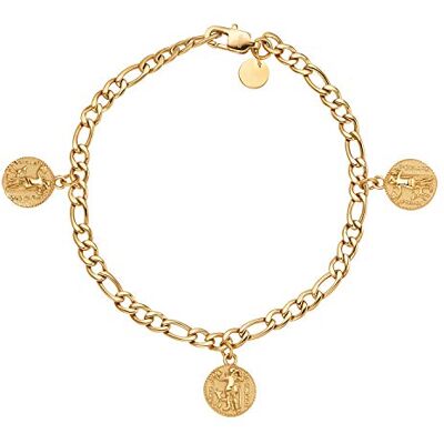 Noelani armband rostfritt stål armsmycken för damer, 18 cm, guld, mynt, Kommer i presentförpackning för smycken, 2030650 Noelani armband rostfritt stål armsmycken för damer, 18 cm, guld, mynt, Kommer i presentförpackning för smycken, 2030650