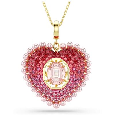 Swarovski Idyllia hänge, Blandade snitt, Hjärta, Rosa, Guldfärgad pläterad Swarovski Idyllia hänge, Blandade snitt, Hjärta, Rosa, Guldfärgad pläterad