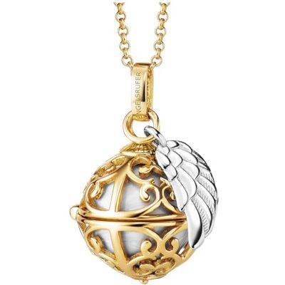 Engelsrufer Dam Halskette aus Sterling Silber med Klangkugel Anhänger Gold in der Größe XS med perlmutt Slangkugel, Karbinerskydd, nickelfrei, Storlek: 45+5 cm, ERN-ER23-20-XS-G Engelsrufer Dam Halskette aus Sterling Silber med Klangkugel Anhänger Gold in der Größe XS med perlmutt Slangkugel, Karbinerskydd, nickelfrei, Storlek: 45+5 cm, ERN-ER23-20-XS-G