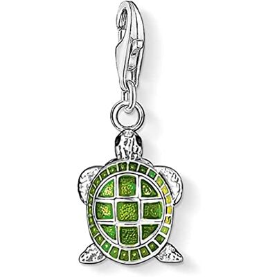 THOMAS SABO Damen-Charm Club-Anhänger Schildkröte 925er Sterlingsilber geschwärzt grün und schwarz emailliert 0837-007-6 THOMAS SABO Damen-Charm Club-Anhänger Schildkröte 925er Sterlingsilber geschwärzt grün und schwarz emailliert 0837-007-6