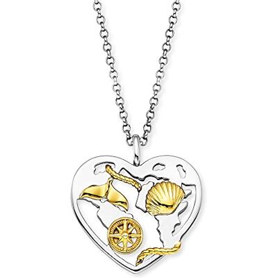 Engelsrufer Damen Halskette Aloha aus Sterling Silber mit Bicolor Herz Anhänger Karabinerverschluss in zwei Längen verstellbar nickelfrei Engelsrufer Damen Halskette Aloha aus Sterling Silber mit Bicolor Herz Anhänger Karabinerverschluss in zwei Längen verstellbar nickelfrei
