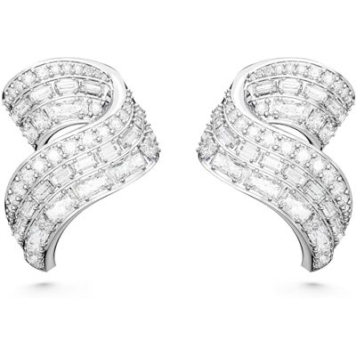 Swarovski Hyperbola piercade stiftörhängen, vita kolneutrala kristaller i blandade snitt, från Hyperbola-kollektionen, En storlek, Rodiumpläterad, zirkon, Kristaller Swarovski Hyperbola piercade stiftörhängen, vita kolneutrala kristaller i blandade snitt, från Hyperbola-kollektionen, En storlek, Rodiumpläterad, zirkon, Kristaller
