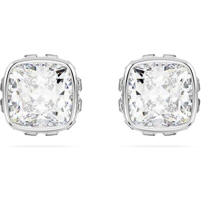 Swarovski Birthstone örhängen, fyrkantigt skuren, april, vit, rodiumpläterad Swarovski Birthstone örhängen, fyrkantigt skuren, april, vit, rodiumpläterad