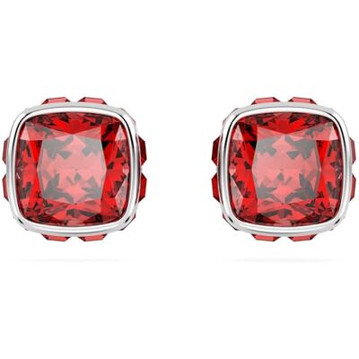 Swarovski Birthstone örhängen, fyrkantig skuren, juli, röd, rodiumpläterad Swarovski Birthstone örhängen, fyrkantig skuren, juli, röd, rodiumpläterad