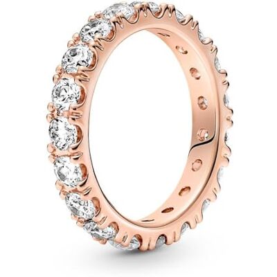 PANDORA Timeless 14k roséguldpläterad evighetsring med glittrande rad med klar kubisk zirkonia, 48 PANDORA Timeless 14k roséguldpläterad evighetsring med glittrande rad med klar kubisk zirkonia, 48