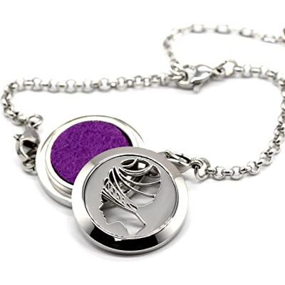ZEN ARÔME Aromaterapi armband eterisk olja diffusor parfymdiffusor smycken gåva gåva till dam i rostfritt stål med "Africa" mönster innehåller 5 färgglada parfymeringsljus Zen'Arom ZEN ARÔME Aromaterapi armband eterisk olja diffusor parfymdiffusor smycken gåva gåva till dam i rostfritt stål med "Africa" mönster innehåller 5 färgglada parfymeringsljus Zen'Arom