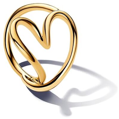 PANDORA Essence Organisch Geformtes Herz Ring aus Sterling Silber mit vergoldeter Metalllegierung, Größe: 54, 163288C00-54 PANDORA Essence Organisch Geformtes Herz Ring aus Sterling Silber mit vergoldeter Metalllegierung, Größe: 54, 163288C00-54
