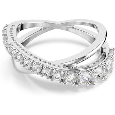 Swarovski Hyperbola ring, Blandade snitt, Vit, Silverfärgad finish Swarovski Hyperbola ring, Blandade snitt, Vit, Silverfärgad finish
