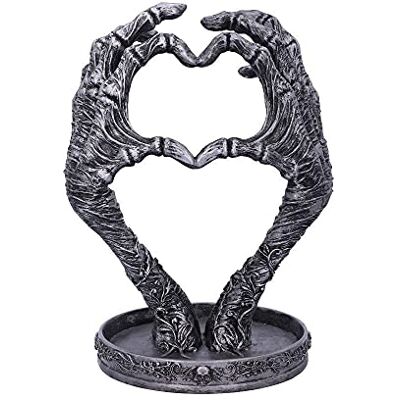 Nemesis Now gotisk mumified love heart hands smycken diskhållare, silver, 22 cm Nemesis Now gotisk mumified love heart hands smycken diskhållare, silver, 22 cm