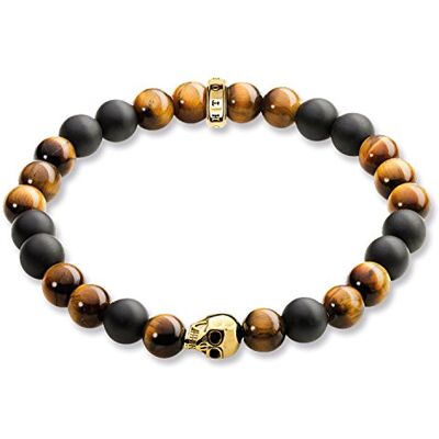 THOMAS SABO Damen-Armband 925 Silber teilvergoldet Tigerauge braun 19 cm A1509-881-2-L19 THOMAS SABO Damen-Armband 925 Silber teilvergoldet Tigerauge braun 19 cm A1509-881-2-L19
