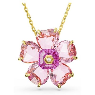 Swarovski Idyllia halsband, Blomma, Rosa, Guldfärgad Swarovski Idyllia halsband, Blomma, Rosa, Guldfärgad