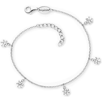 Engelsrufer Keep It So Simple Sterlingsilver 5 Cubic Zirconia armband för kvinnor, hummerlås, justerbar längd, nickelfri, storlek: 17+3 cm, silver, 17+3 cm, sterlingsilver, kubisk zirkon, 17+3cm, Engelsrufer Keep It So Simple Sterlingsilver 5 Cubic Zirconia armband för kvinnor, hummerlås, justerbar längd, nickelfri, storlek: 17+3 cm, silver, 17+3 cm, sterlingsilver, kubisk zirkon, 17+3cm,