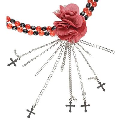 W WIDMANN MILANO Party Fashion WIDMANN – halsband med gotisk blomma, halsband, modesmycke, gotisk, Dead, 'Dia de los muertos, halloween W WIDMANN MILANO Party Fashion WIDMANN – halsband med gotisk blomma, halsband, modesmycke, gotisk, Dead, 'Dia de los muertos, halloween