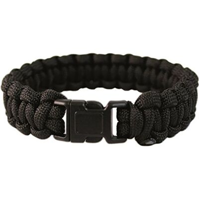 Mil-Tec Paracord Armband 22 mm Svart, stor, Tyg, utan sten Mil-Tec Paracord Armband 22 mm Svart, stor, Tyg, utan sten