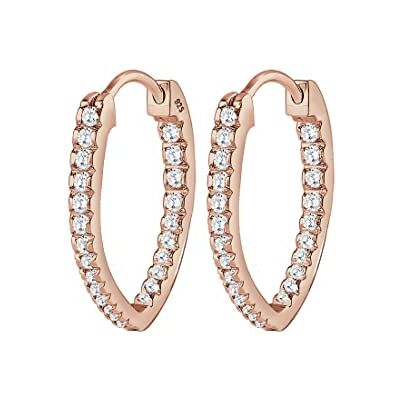 Elli örhängen dam kreoler elegant oval med zirkoniumkristaller i 925 sterlingsilver, Crystal, Kubisk zirkonia Elli örhängen dam kreoler elegant oval med zirkoniumkristaller i 925 sterlingsilver, Crystal, Kubisk zirkonia