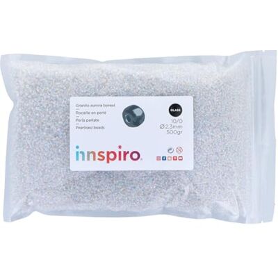 INNSPIRO Aurora boreale rund glasskiva transparent 2,3 mm, 500 gr, väska, armband, halsband, perfekt för gör-det-själv barnsmycken, fröpärlor INNSPIRO Aurora boreale rund glasskiva transparent 2,3 mm, 500 gr, väska, armband, halsband, perfekt för gör-det-själv barnsmycken, fröpärlor