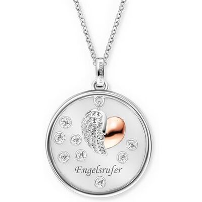 Engelsrufer ängelrufer kedja glaslins hjärtvinge tvåfärgad för kvinnor av 925 sterlingsilver – zirkonium – karbinhake – längd: 42 4 4 cm, 50 cm, Sterlingsilver, Kubisk zirkonia Engelsrufer ängelrufer kedja glaslins hjärtvinge tvåfärgad för kvinnor av 925 sterlingsilver – zirkonium – karbinhake – längd: 42 4 4 cm, 50 cm, Sterlingsilver, Kubisk zirkonia