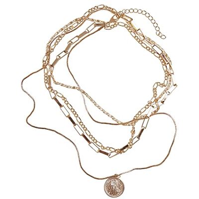 Urban Classics Unisex halsband Coin Layering Necklace guld one size Urban Classics Unisex halsband Coin Layering Necklace guld one size