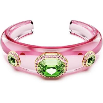 Swarovski Dulcis-manschett, blandade snitt, flerfärgad, guldfärgad, M Swarovski Dulcis-manschett, blandade snitt, flerfärgad, guldfärgad, M