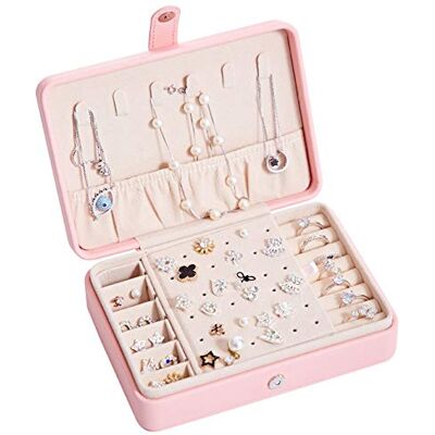 kabinga KABINA bärbara örhängen ring förvaringslåda smyckeslåda multifunktionell PU nagelbräda fräsch och enkel, med spegel rosa kvinnors rosa, M kabinga KABINA bärbara örhängen ring förvaringslåda smyckeslåda multifunktionell PU nagelbräda fräsch och enkel, med spegel rosa kvinnors rosa, M