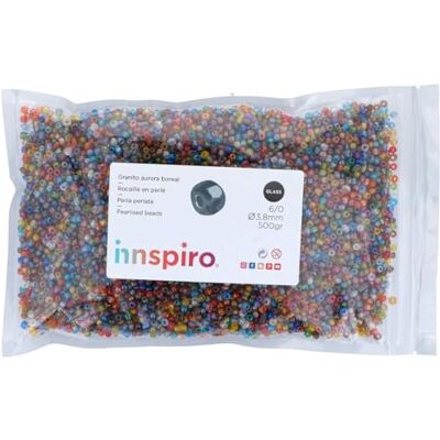 INNSPIRO Aurora boreale rund glasskiva blandad 3,8 mm, 500 gr, väska för armband och halsband, perfekt för pyssel, barnsmycken, fröpärlor INNSPIRO Aurora boreale rund glasskiva blandad 3,8 mm, 500 gr, väska för armband och halsband, perfekt för pyssel, barnsmycken, fröpärlor