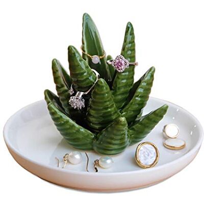 PUDDING CABIN PUDDING KABIN Aloe ringhållare, kaktusringtallrik, smyckeshållare, prydnadssak för ringar, örhängen, halsband, organisatör, brudtärna, jul, födelsedagspresent för kvinnor och flickor PUDDING CABIN PUDDING KABIN Aloe ringhållare, kaktusringtallrik, smyckeshållare, prydnadssak för ringar, örhängen, halsband, organisatör, brudtärna, jul, födelsedagspresent för kvinnor och flickor