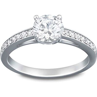 Swarovski Attract-ring, Rundskuren, Pavé, Vit, Rhodiumpläterad Swarovski Attract-ring, Rundskuren, Pavé, Vit, Rhodiumpläterad