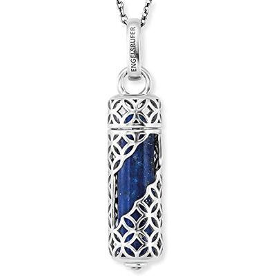Engelsrufer Damen Halskette aus Sterling Silber mit austauschbarem Kraftstein Anhänger Lapislazuli Größe M Karabinerverschluss in drei Längen verstellbar nickelfrei Engelsrufer Damen Halskette aus Sterling Silber mit austauschbarem Kraftstein Anhänger Lapislazuli Größe M Karabinerverschluss in drei Längen verstellbar nickelfrei