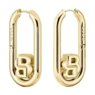 Boss smycken dam dubbel BB SWING kollektion dinglande & droppörhängen i gult guld 1580629, En storlek, Rostfritt stål, Ingen ädelsten Boss smycken dam dubbel BB SWING kollektion dinglande & droppörhängen i gult guld 1580629, En storlek, Rostfritt stål, Ingen ädelsten
