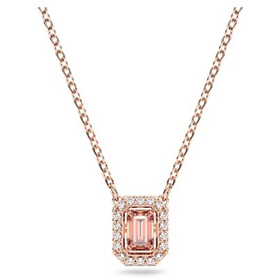 Swarovski rosa hängehalsband, rosa oktagonskuren kristall i roséguldfärgad pläterad miljö, från Millenia Collection Swarovski rosa hängehalsband, rosa oktagonskuren kristall i roséguldfärgad pläterad miljö, från Millenia Collection
